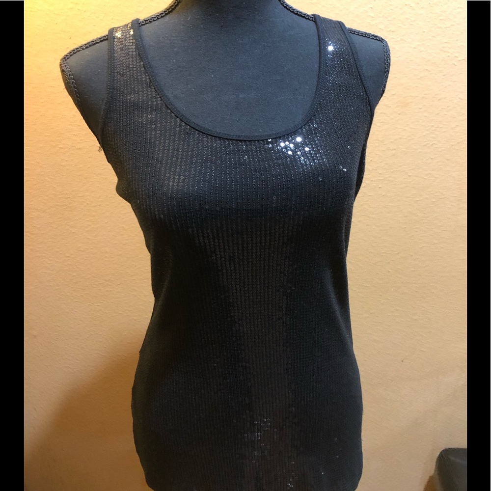 Express black sequin basic tank - Picture 2 of 4